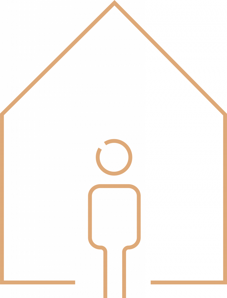 Individueller Icon Haus und Person.