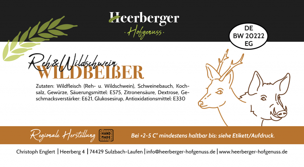 Etikett Reh&Wildschwein Wildbeißer.
